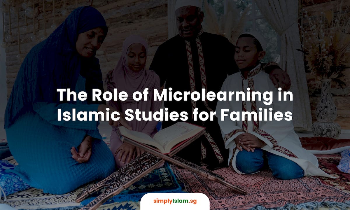 Family engaging in Islamic microlearning session