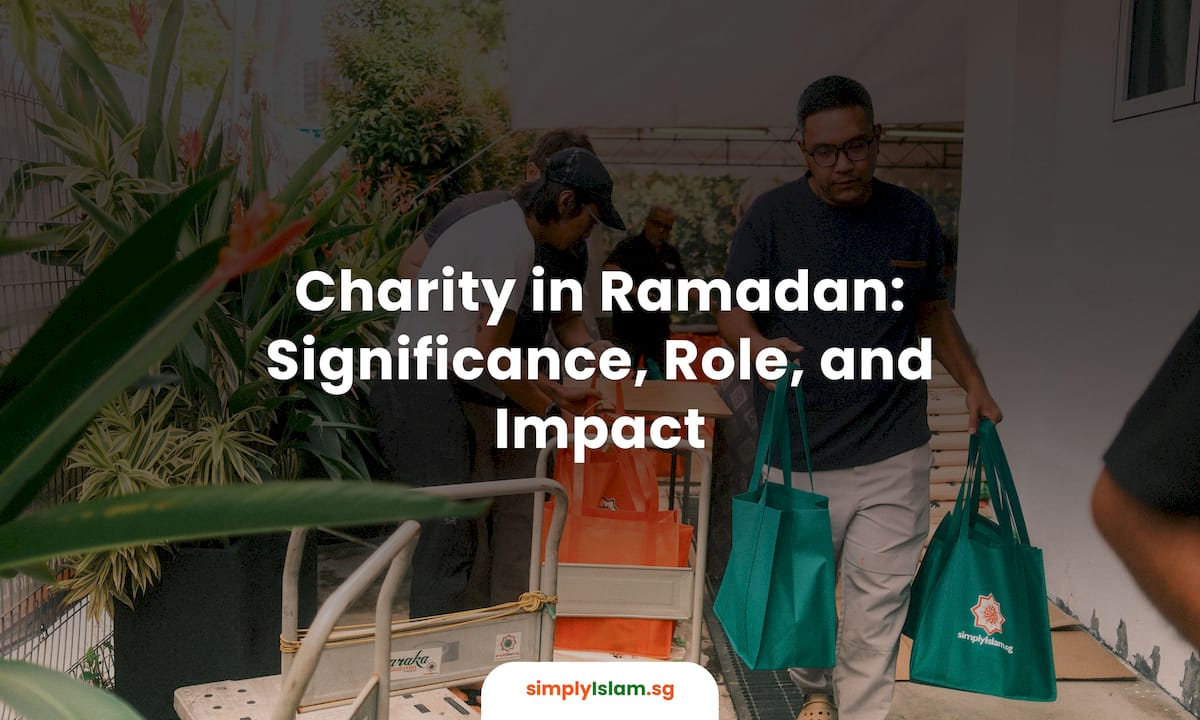 Woman preparing Ramadan charity envelopes