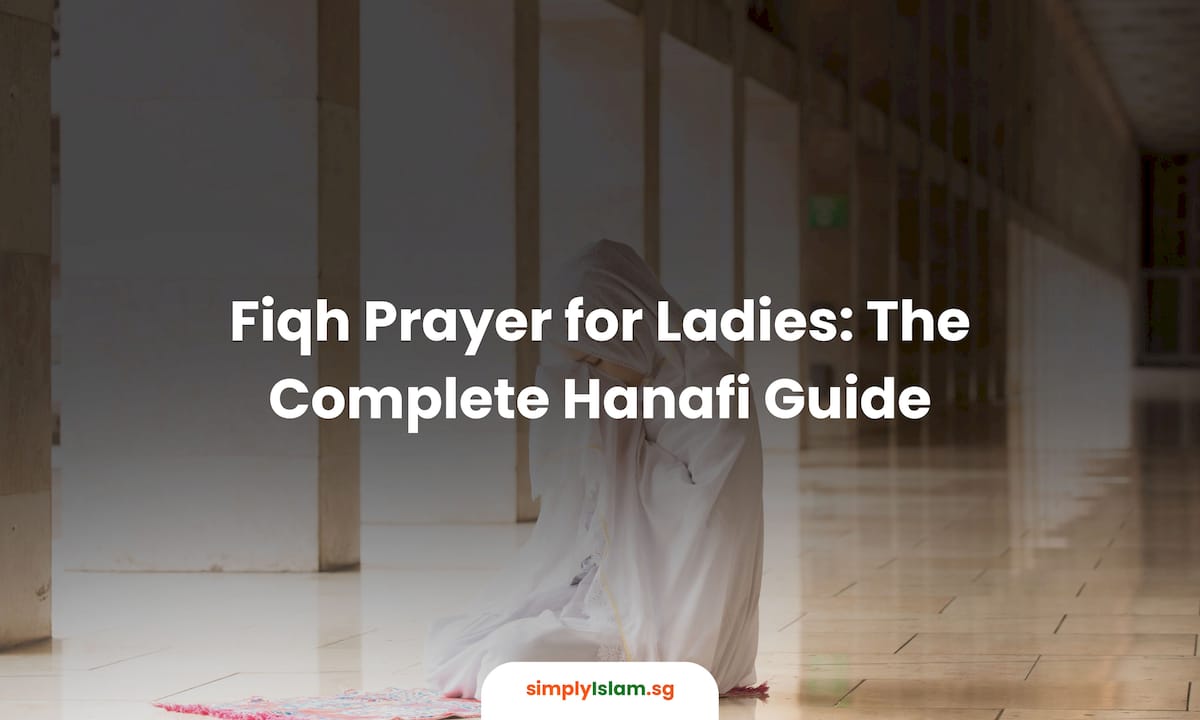 Muslim woman performing Hanafi prayer posture