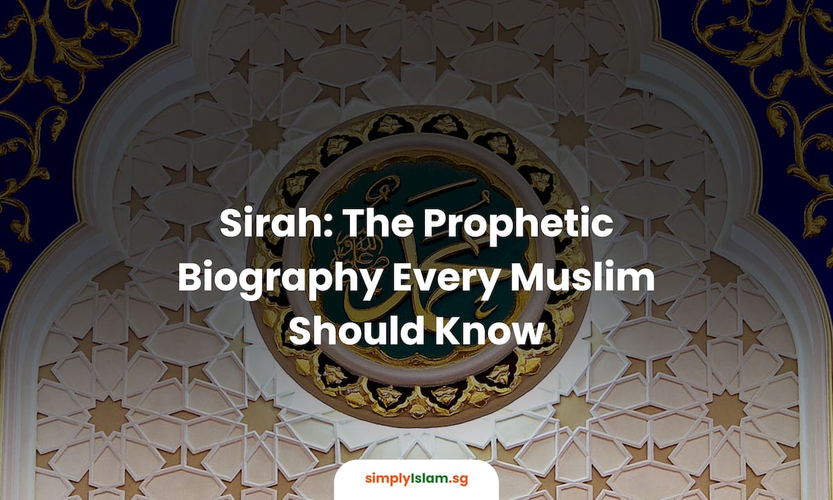 Muslim man studying prophetic biography
